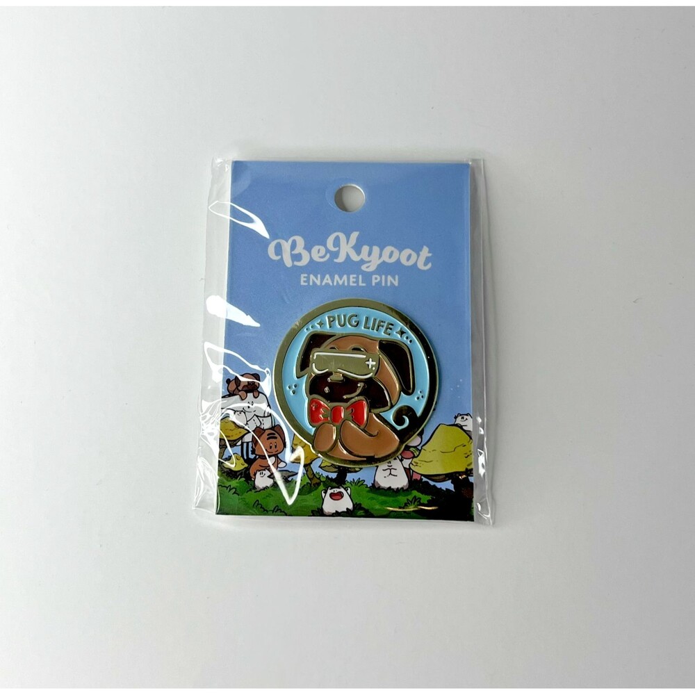 NEW BeKyoot Pug Life Enamel Pin Cute Dog Collectible